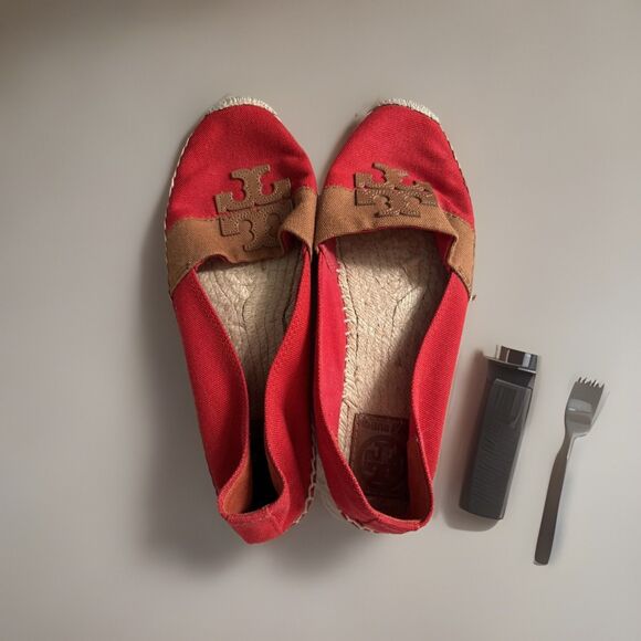 Tory burch Women's Espadrille Flats  Orange  size 8M - Picture 1 of 6